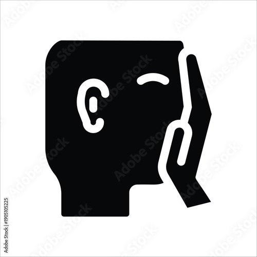 Face Washing Wudu Icon - Islamic Ritual Ablution Line Art