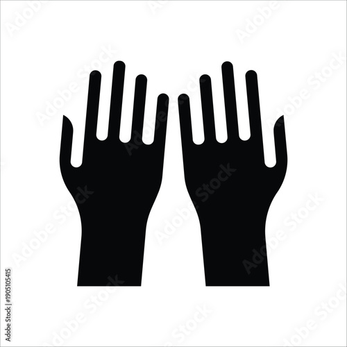 Praying Hands Silhouette - Islamic Dua and Supplication Icon