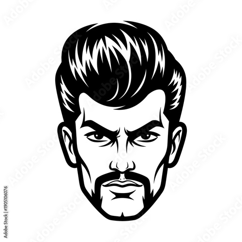 Illustration of a Man with Beard and Mustache.