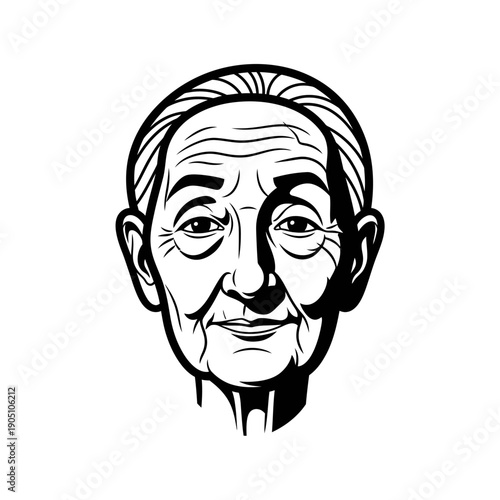 Illustration of an elderly mans face.