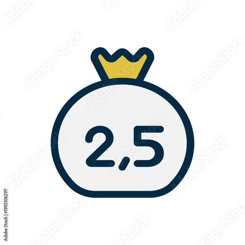 Islamic Zakat Al-Mal Icon - 2.5 Percent Charity Donation