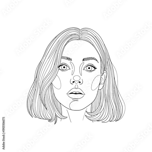 Sketch of a Woman Crying Tears.