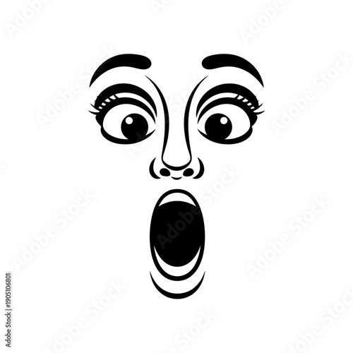 Surprised Face with Wide Open Eyes.