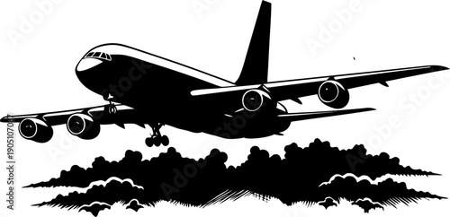 Take your designs to the skies! ✈️" A precise and sharp airplane vector silhouette, ready to add a professional touch to your poster, logo, or digital asset project. Minimalist yet bold.