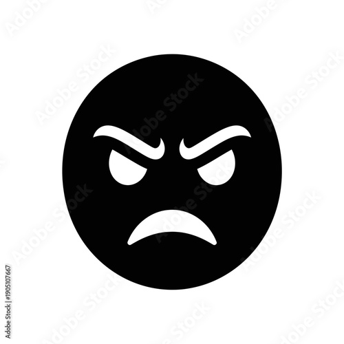Angry Face Emoji Expression Emotion Icon.