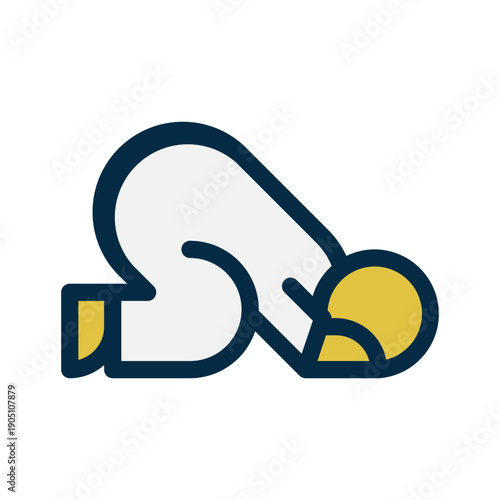 Muslim Man Praying Icon - Prostration Sajdah Position in Salat