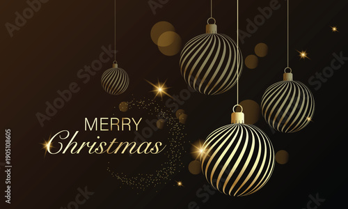 Luxury Black & Gold Christmas Balls