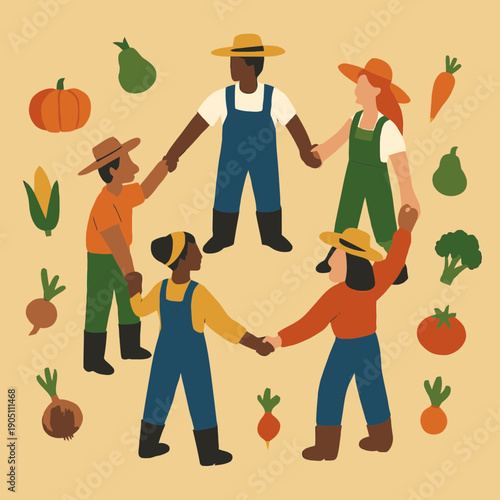 Farm Workers Unity Illustration