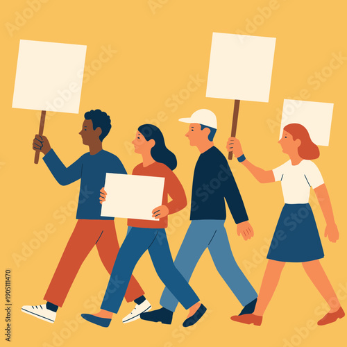 March for Justice Flat Vector