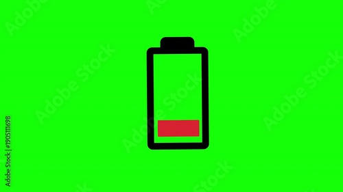 Battery charge indicator charge power. Battery charge from high to low animation with alpha channel