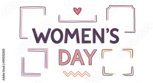 Celebrating Women's Day with elegant typography and geometric shapes