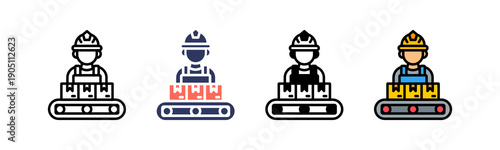 Assembly Line Icon Multiple Style