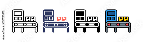 Industrial Machine Icon Multiple Style