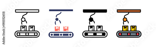 Assembly Plant Icon Multiple Style