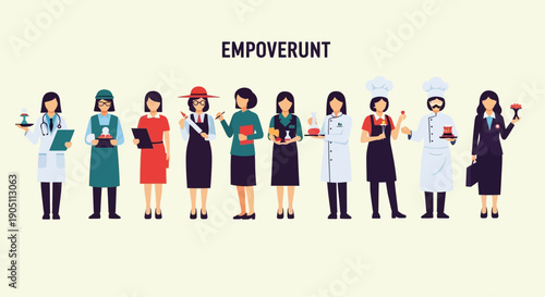 Illustration of Women in Various Careers