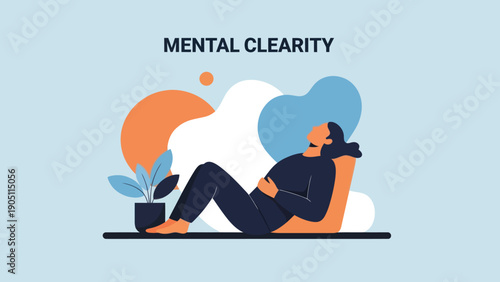 Woman Relaxing with Mental Clarity Concept.