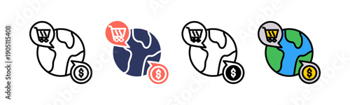 Global Marketing Icon Multiple Style