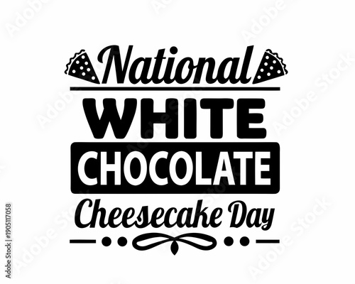 Creamy White Chocolate Cheesecake Slice Vector Illustration, Sweet Dessert Concept