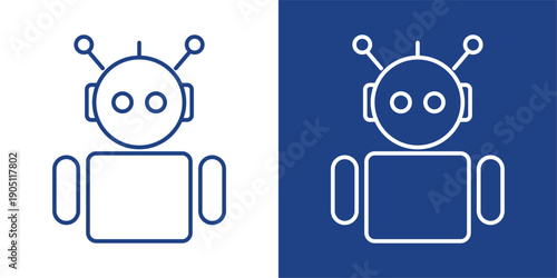 Robotics Blue And White Icon Style Collection