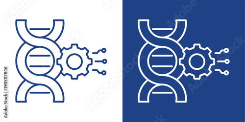Biotechnology Blue And White Icon Style Collection