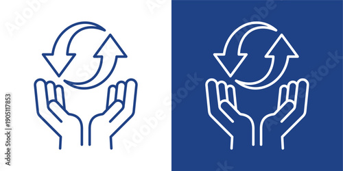 Sustainability Blue And White Icon Style Collection