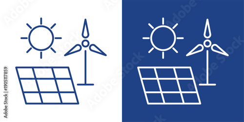 Renewable Blue And White Icon Style Collection