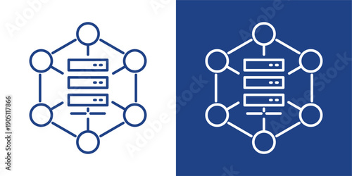 Connectivity Blue And White Icon Style Collection
