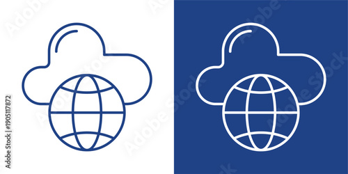 Cloud Blue And White Icon Style Collection