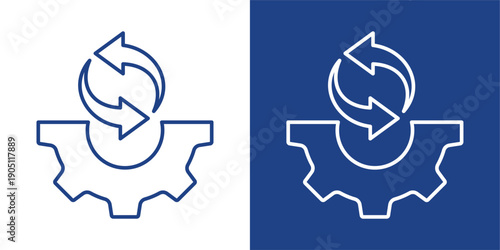 Transformation Blue And White Icon Style Collection