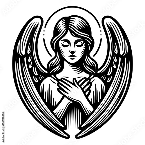 Angel with halo vector illustration