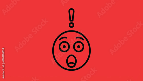 Shocked Emoji Face with Exclamation Mark Above.