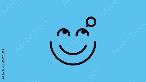 Simple line drawing of a happy face with a thought bubble.