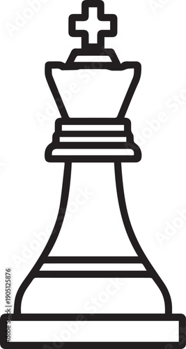 Chess king piece icon symbolizing royal power leadership and strategic victory in business management