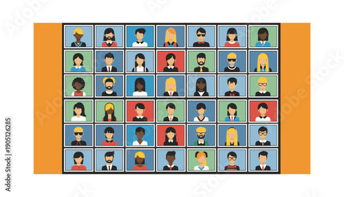 Video conference gallery view online meeting