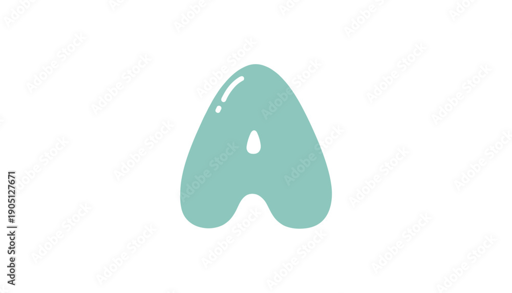 Fototapeta premium Green bubble letter A 3d typography