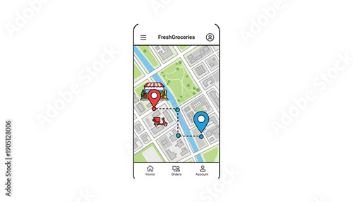 Smartphone map navigation gps app route