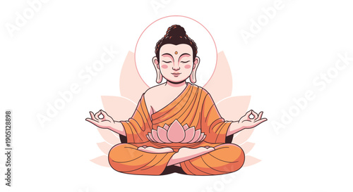 Buddha Sitting Meditation Lotus Position.