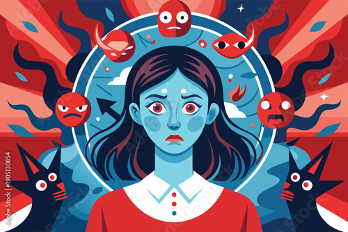 Woman experiencing mental health struggles with negative emotions