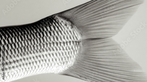 Abstract close-up of fish scales and skin texture, artistic food background.