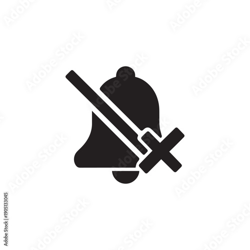 Mute bell icon silhouette vector design art illustration