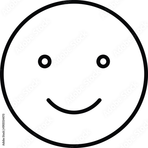 Simple smiling face icon on white background Vector
