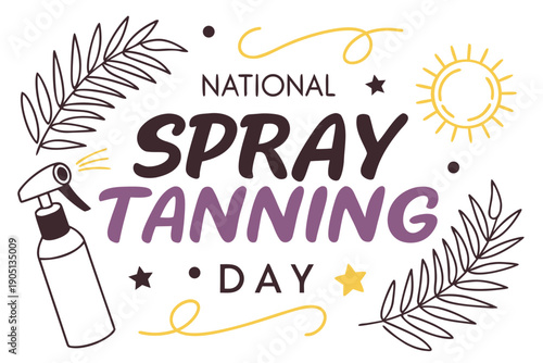 National Spray Tanning Day Celebration Vector, Beauty and Skincare Design