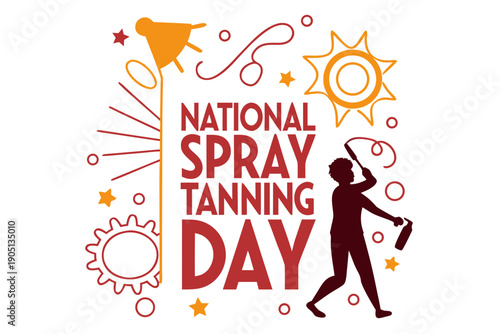 Spray Tanning Beauty Concept Vector, Sunless Tan Skincare Illustration