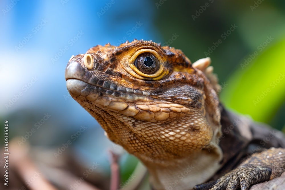 Obraz premium Rare and Exotic Lizard in a Natural Tropical Setting Captured in Detail