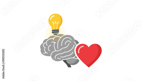 Brain idea heart love creative mind
