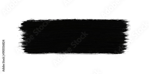 An artistic black and white paintbrush with soft bristles and a sleek handle lies isolated on a white background as an essential tool for a painter creating a modern art design