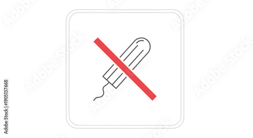 No Tampons Allowed Icon - Menstruation Cup Alternative Symbol