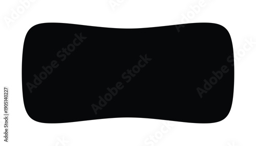 Abstract black rounded rectangle with concave sides vector illustration.