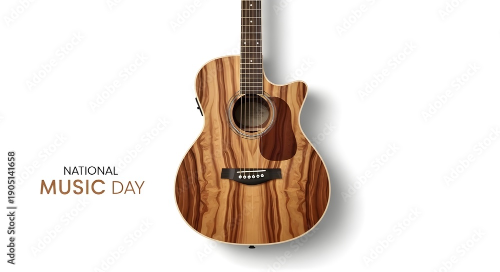 Obraz premium acoustic guitar on white background