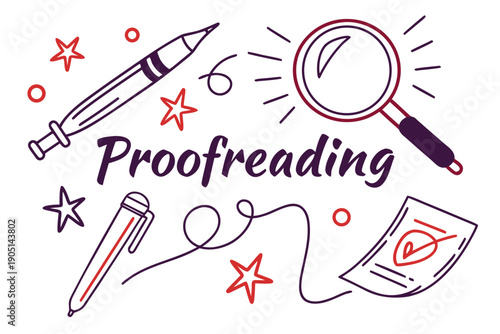 NATIONAL PROOFREADING DAY vector illustration isolated on white background